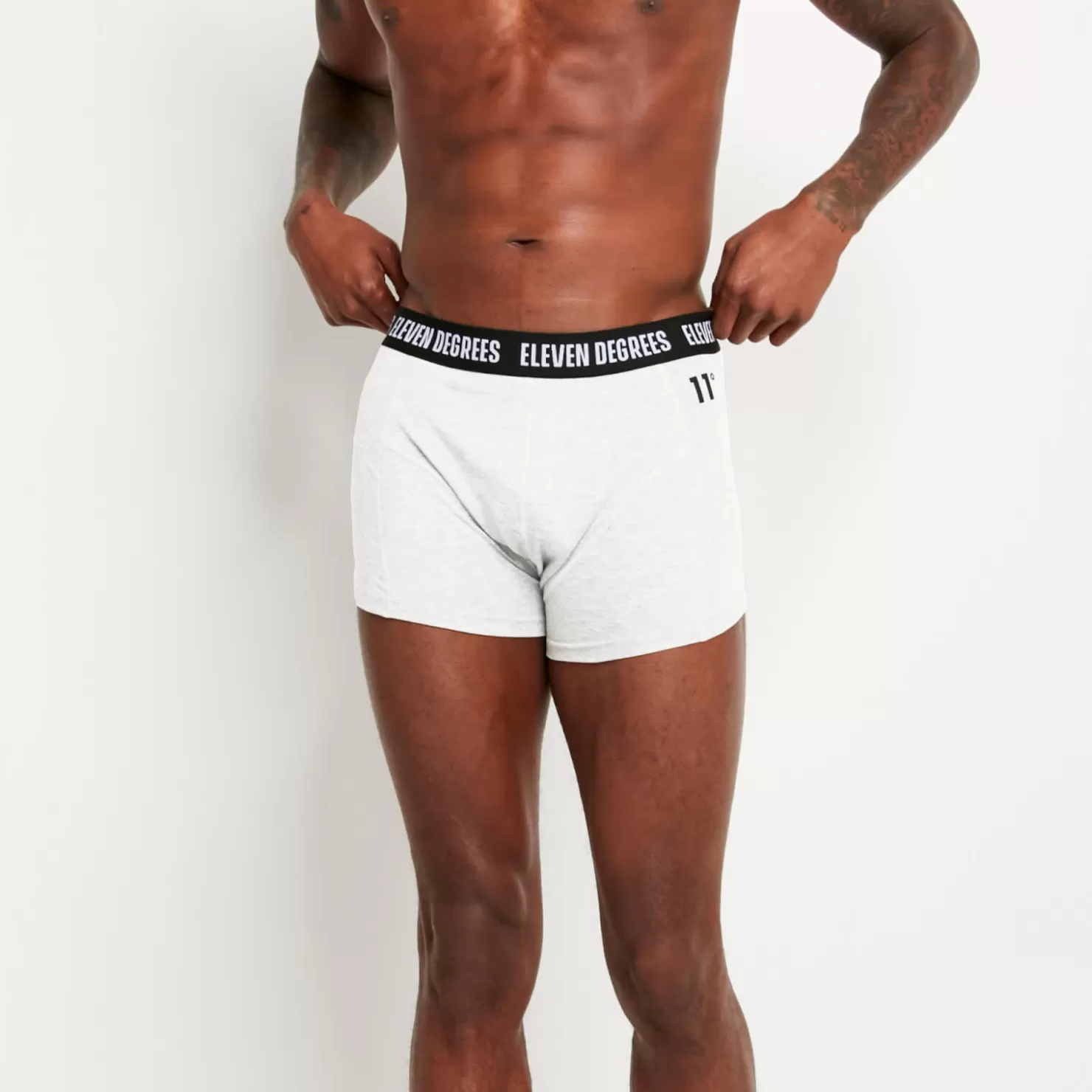 11 Degrees Socks & Underwear< 3 Pack Boxers – Black/White/Grey Marl