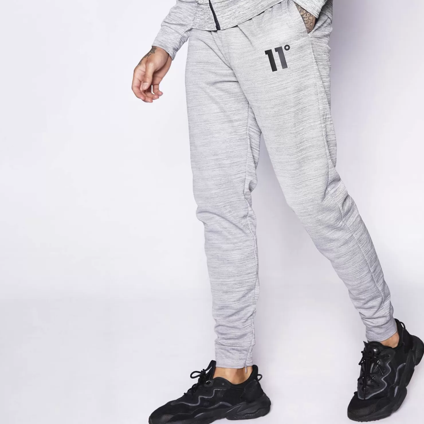 11 Degrees Tracksuits< Core Poly Track Pants – Concrete Marl