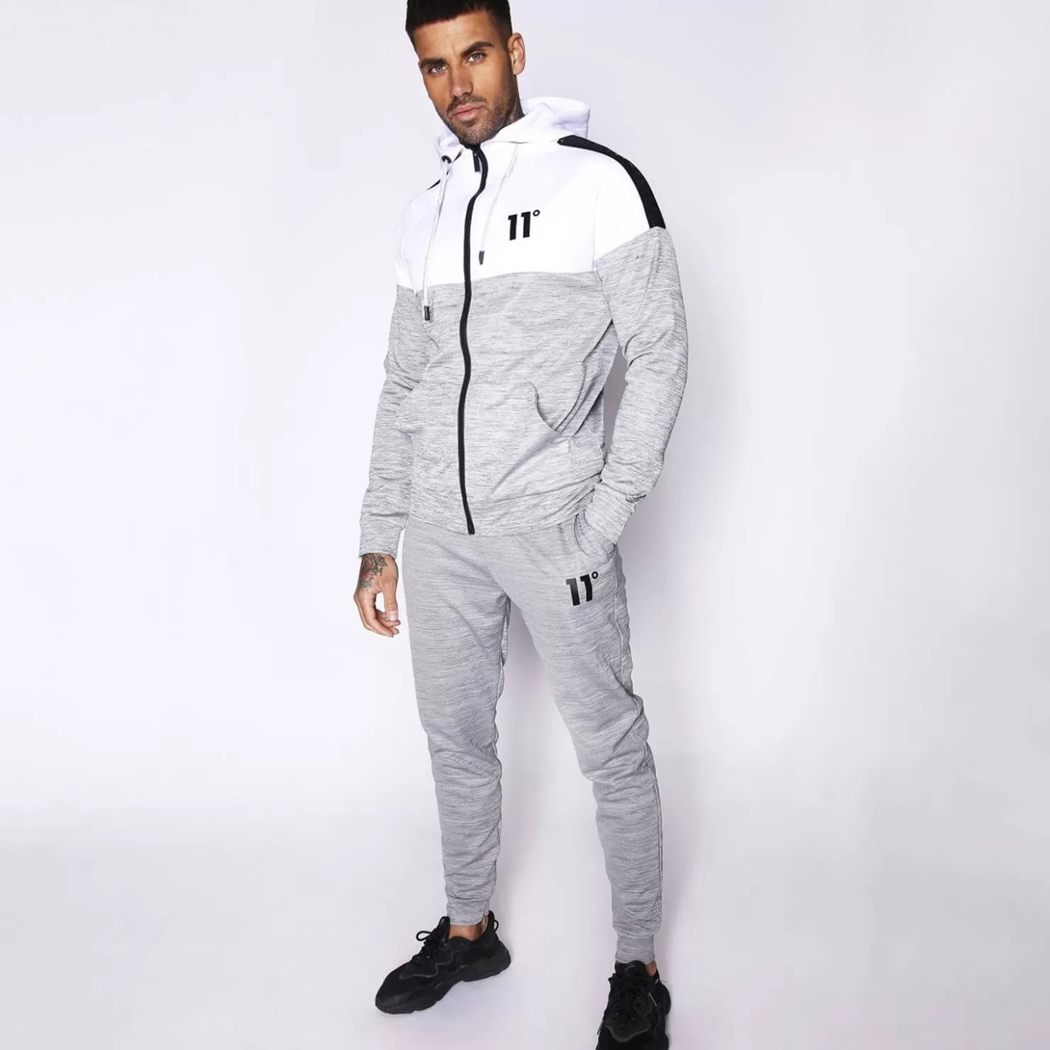 11 Degrees Tracksuits< Core Poly Track Pants – Concrete Marl