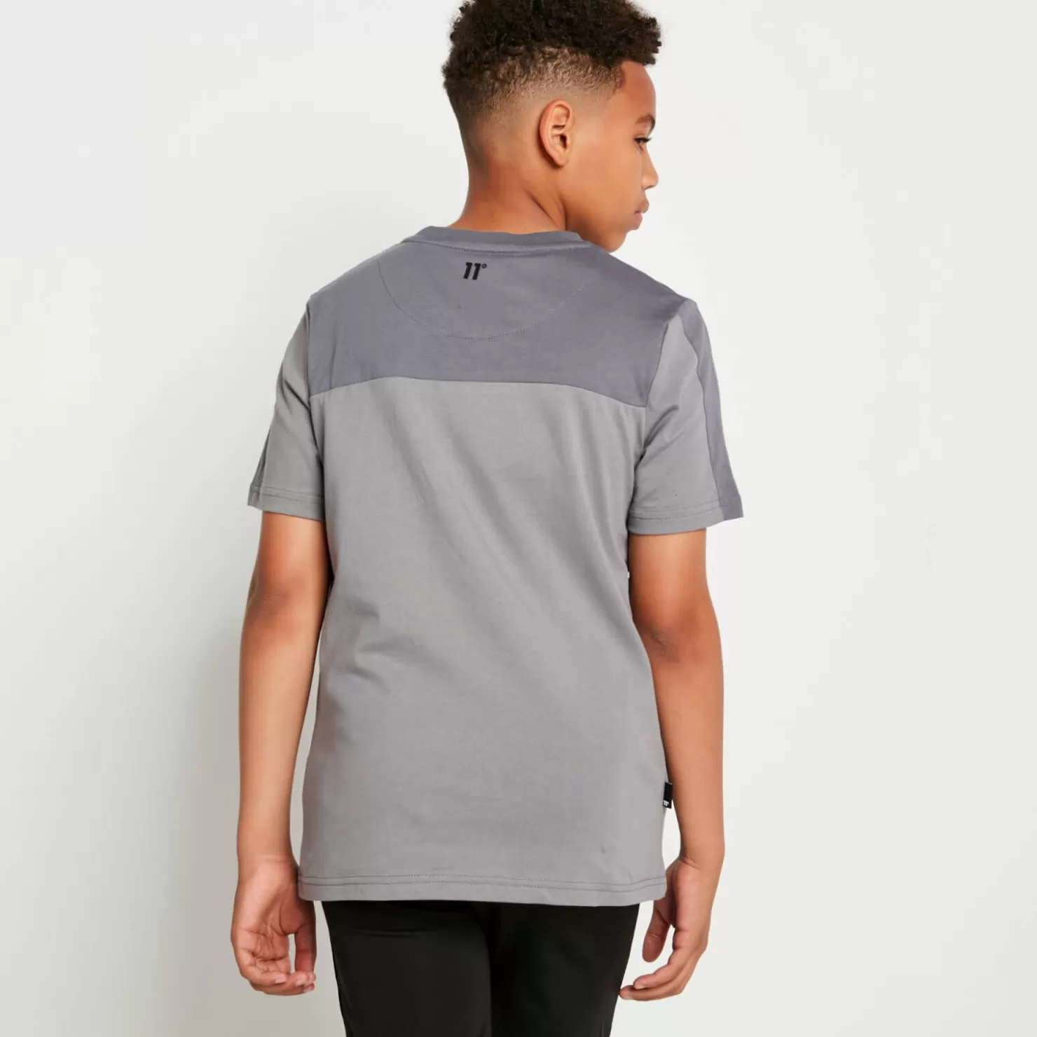 11 Degrees T-Shirts< Cut And Sew Domino Poly T-Shirt – Shadow Grey/Steel