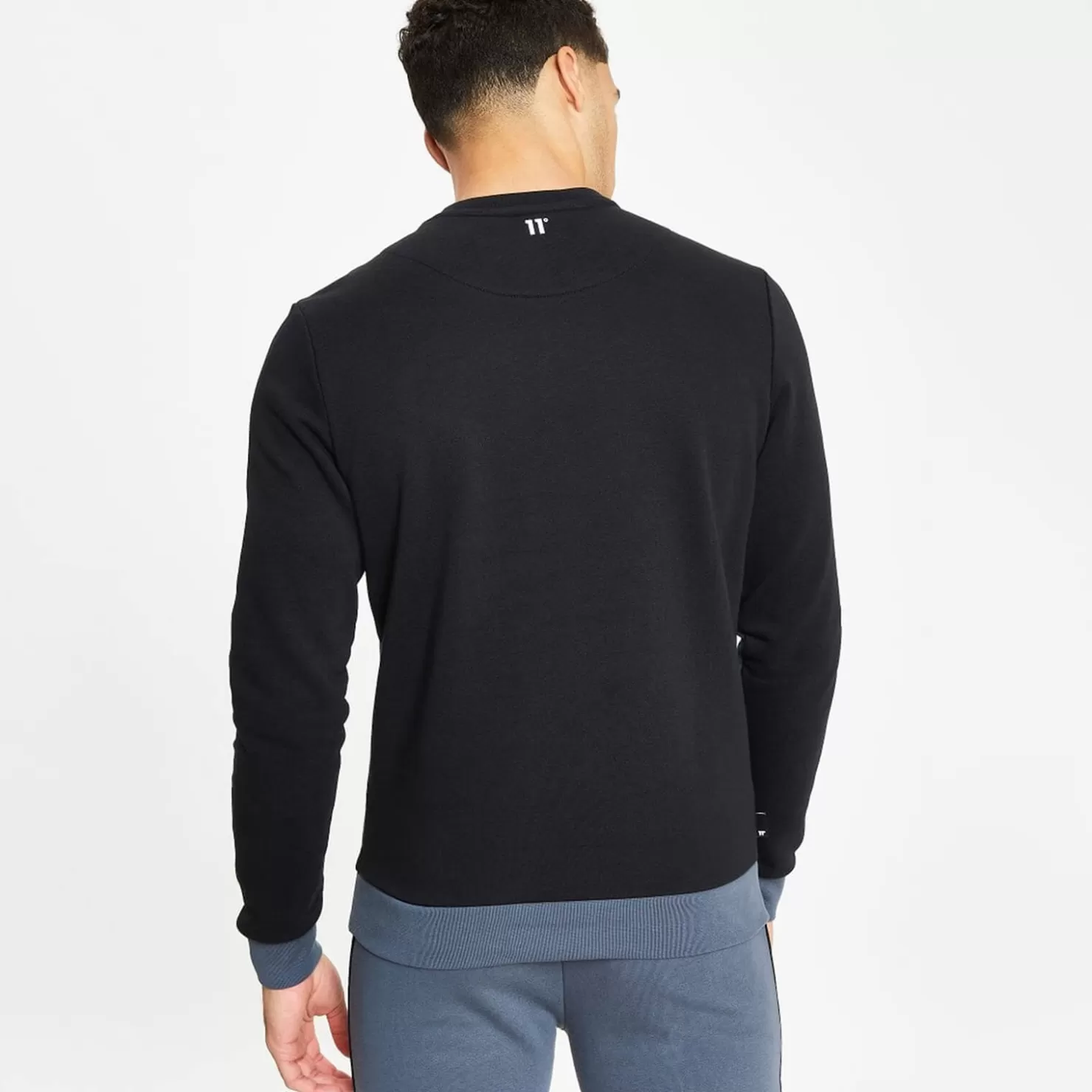 11 Degrees Sweatshirts< Cut And Sew Sweatshirt – Anthracite / Black / Darkest Spruce Green
