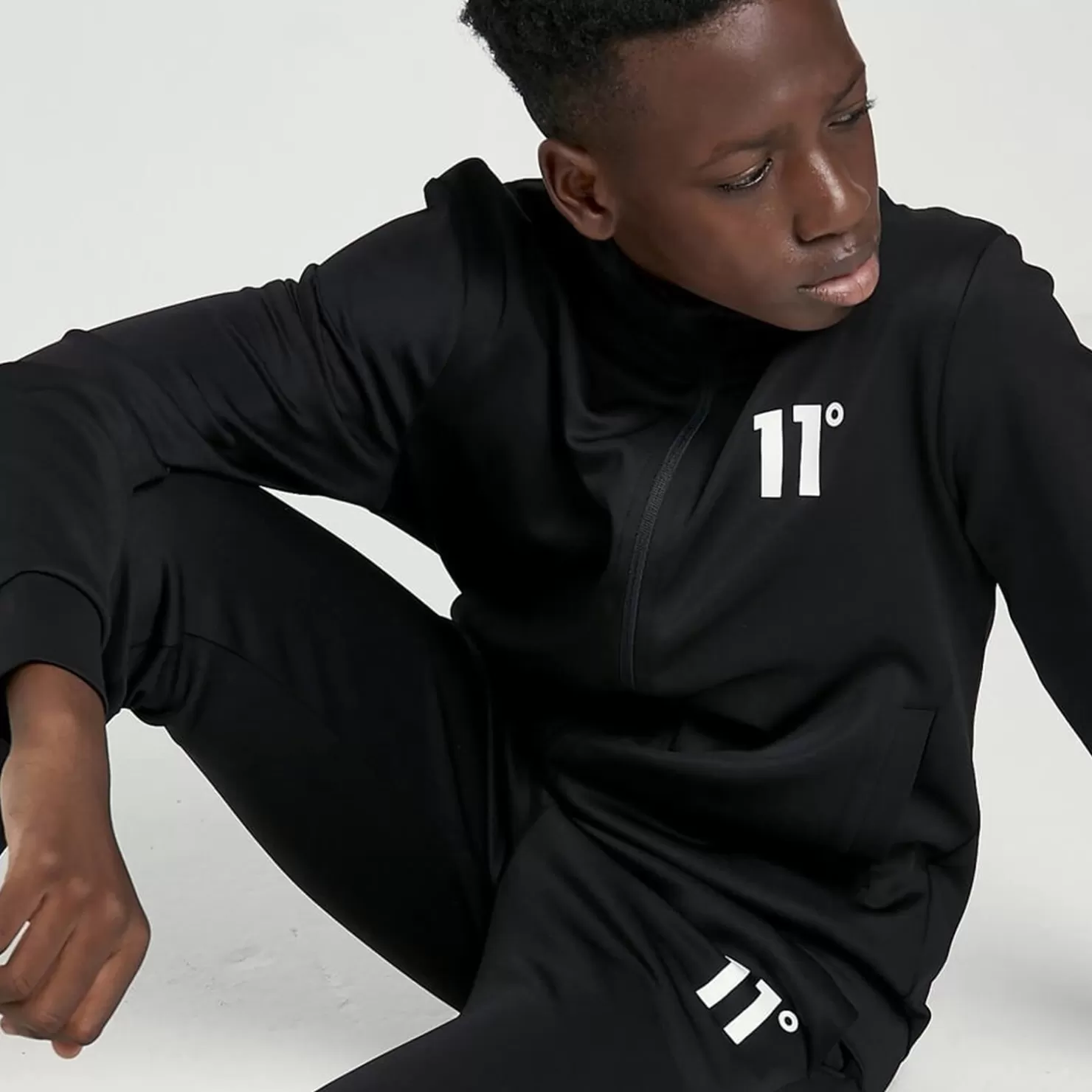 11 Degrees Tracksuits< Junior Core Poly Tracksuit – Black