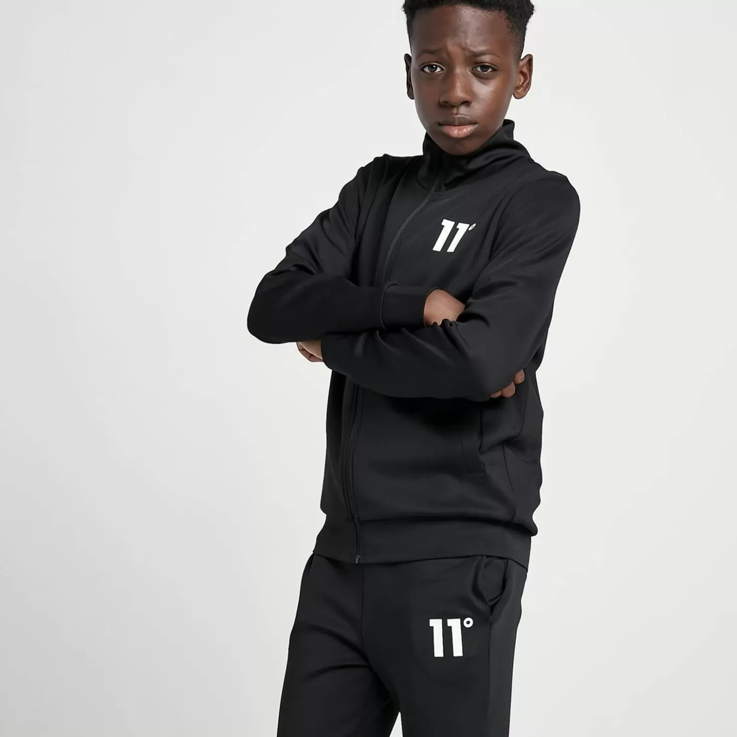 11 Degrees Tracksuits< Junior Core Poly Tracksuit – Black