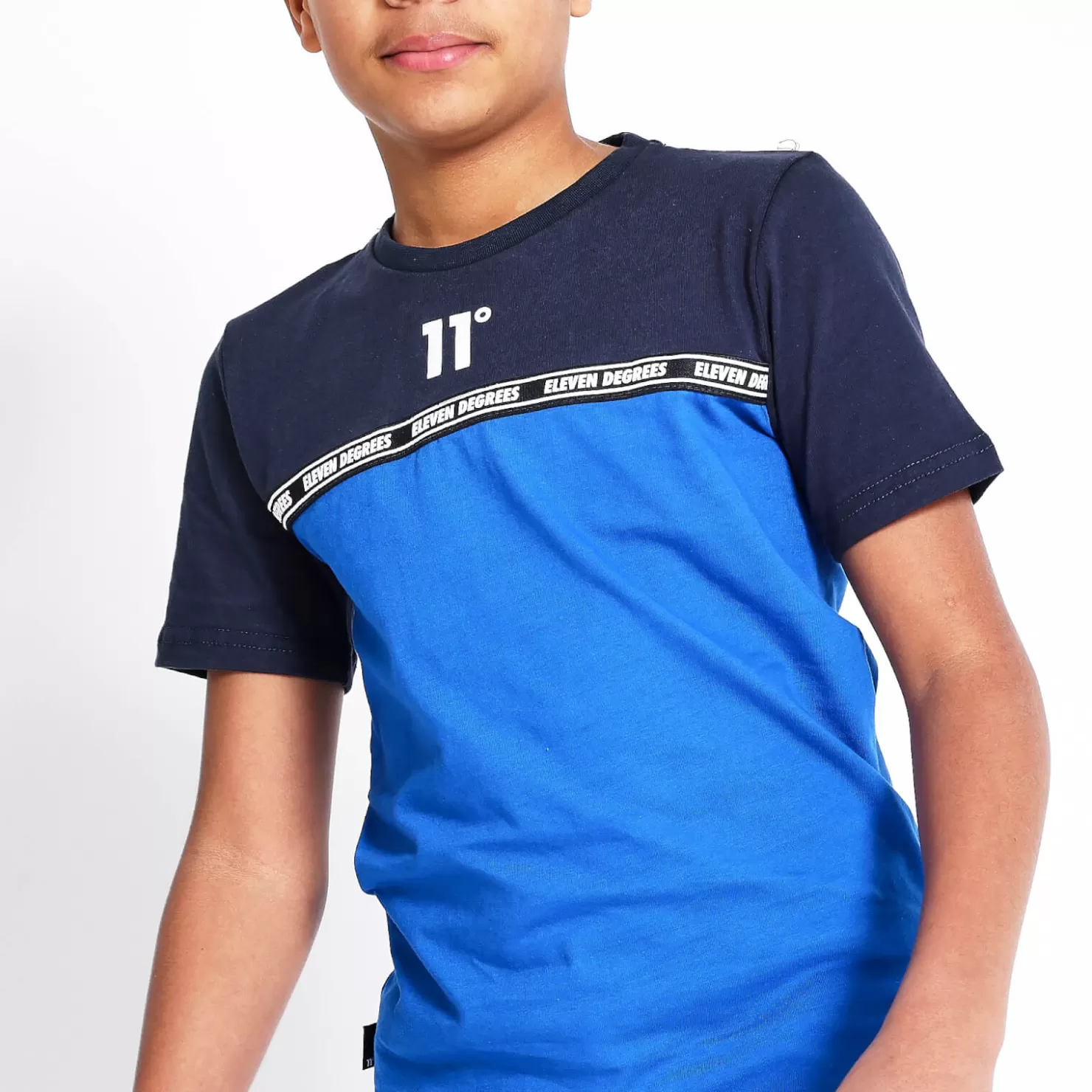 11 Degrees T-Shirts< Junior Cut And Sew Taped T-Shirt – Navy/Skydiver Blue
