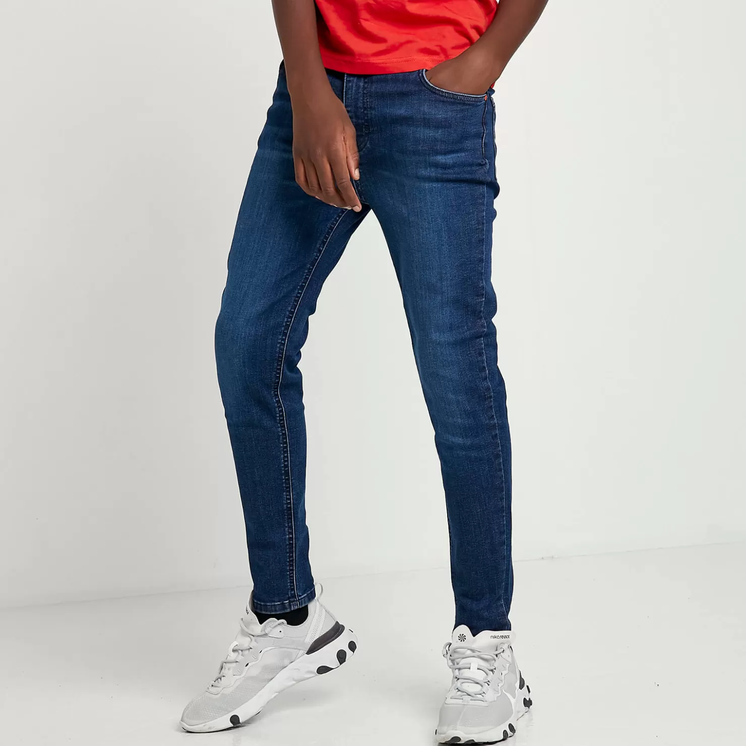 11 Degrees Jeans< Junior Sustainable Skinny Jeans – Mid Blue Wash
