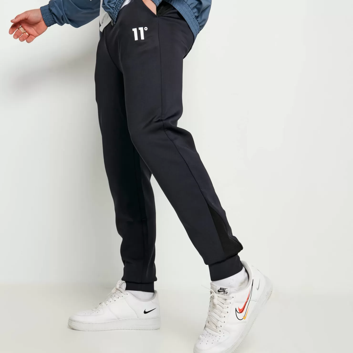 11 Degrees Tracksuits< Mixed Fabric Cut And Sew Track Pants – Navy/Black