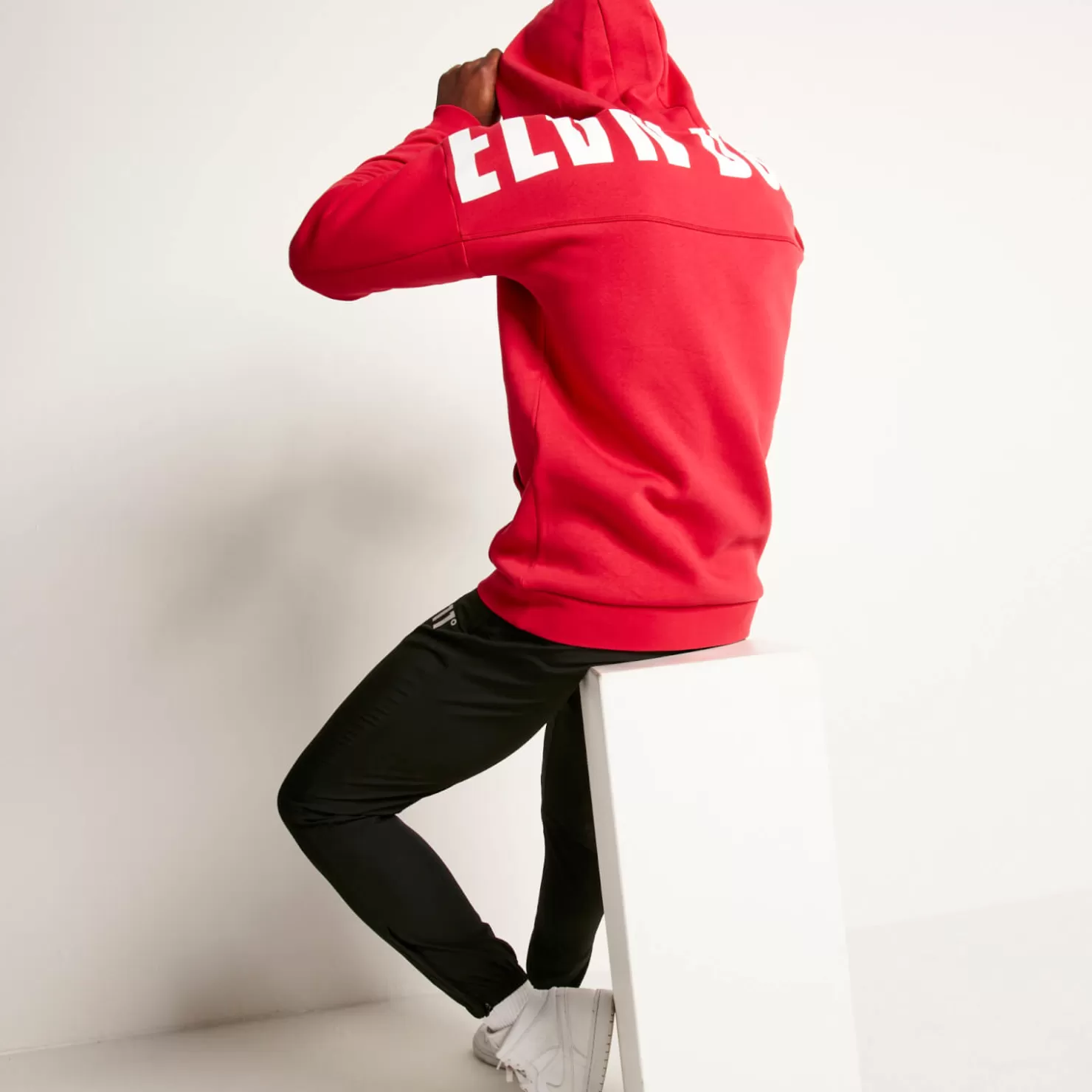 11 Degrees Hoodies< Unisex Large Logo Oversized Pullover Hoodie - Ski Patrol Red