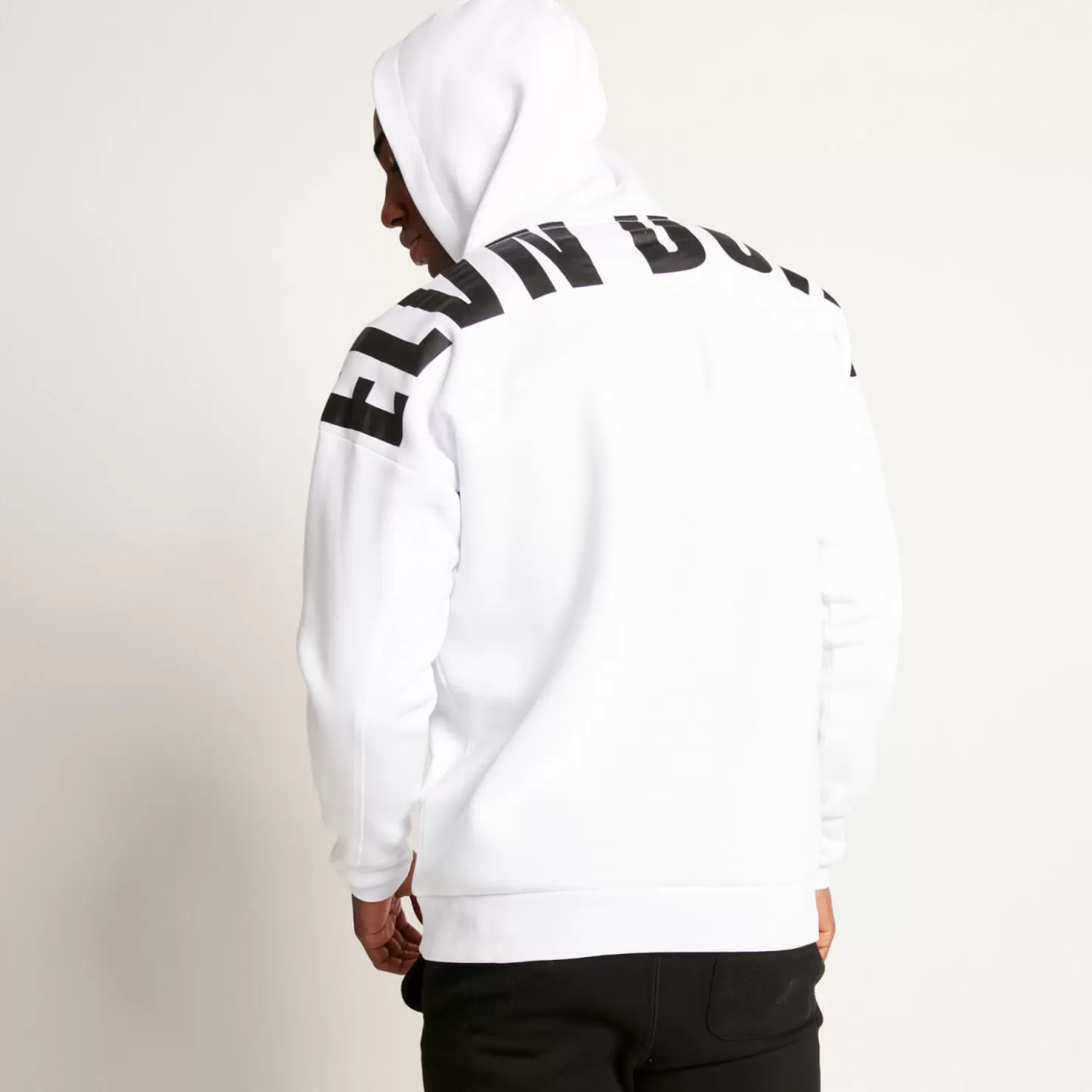 11 Degrees Hoodies< Unisex Large Logo Oversized Pullover Hoodie - White