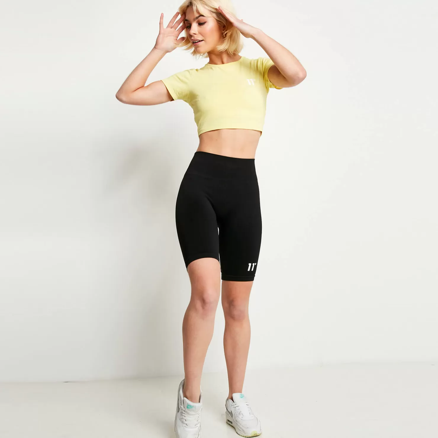 11 Degrees T-Shirts< Womens Core Cropped Slim Fit Short Sleeve T-Shirt – Pastel Yellow