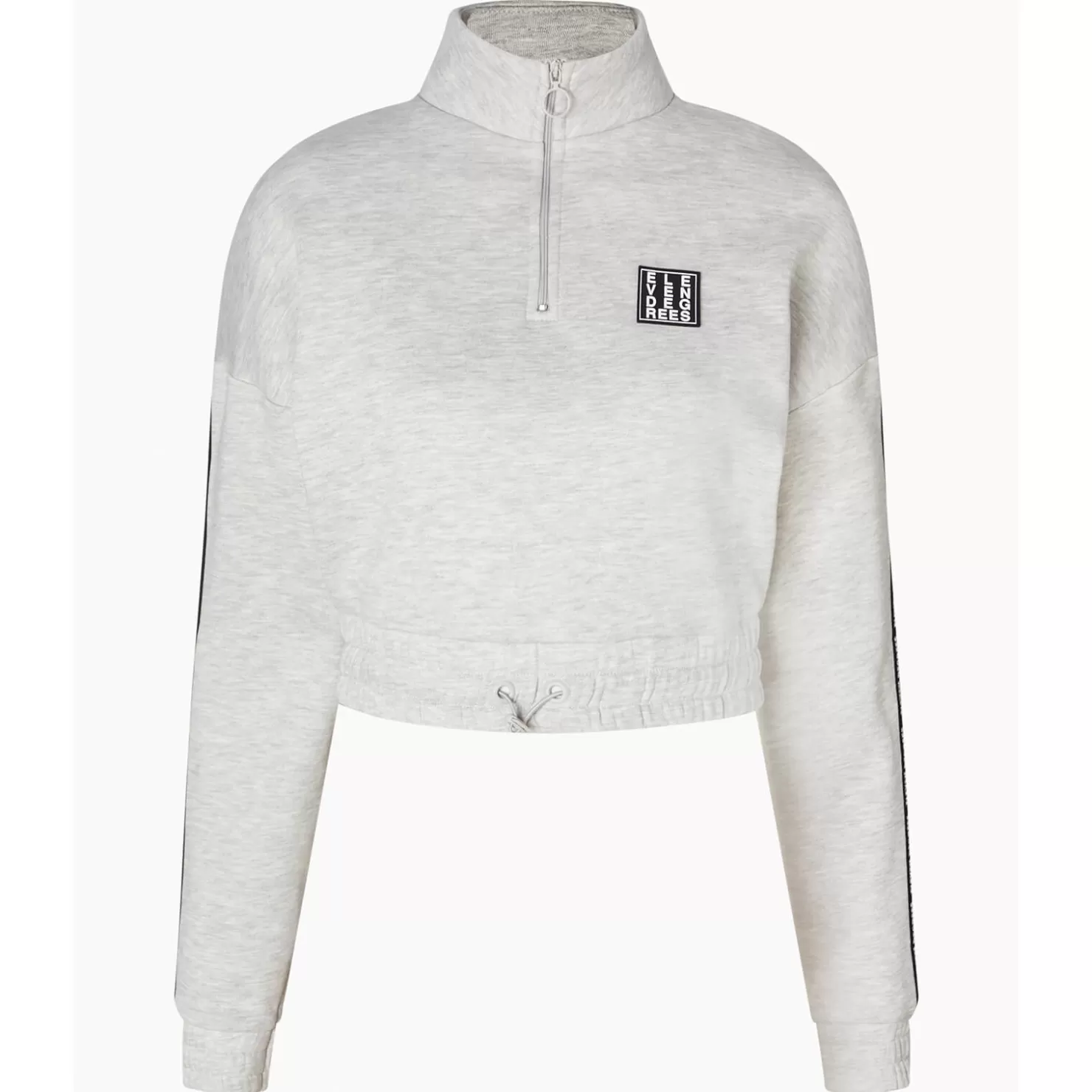 11 Degrees Sweatshirts< Womens Crystal Quarter Zip Cropped Sweatshirt – Tornado Grey Marl