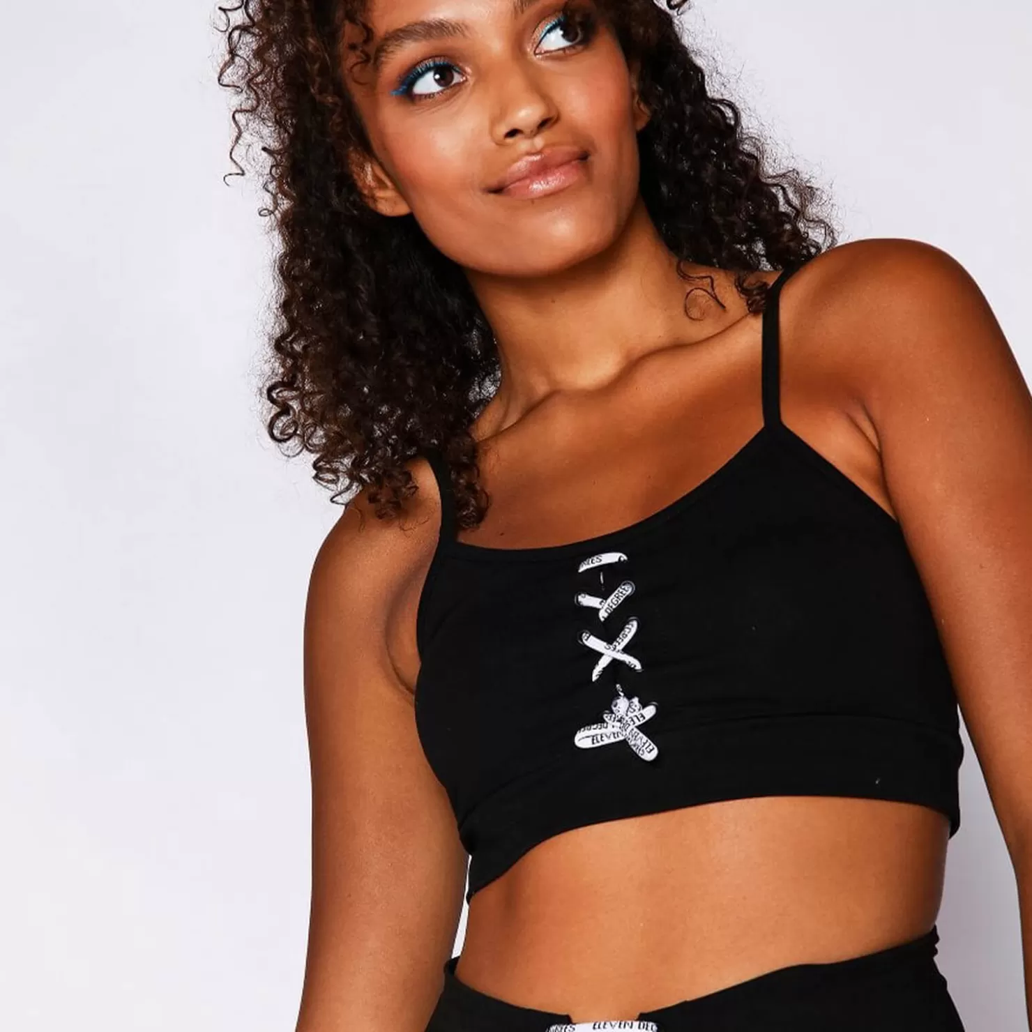 11 Degrees Bras & Tops< Womens Lace Up Bra – Black