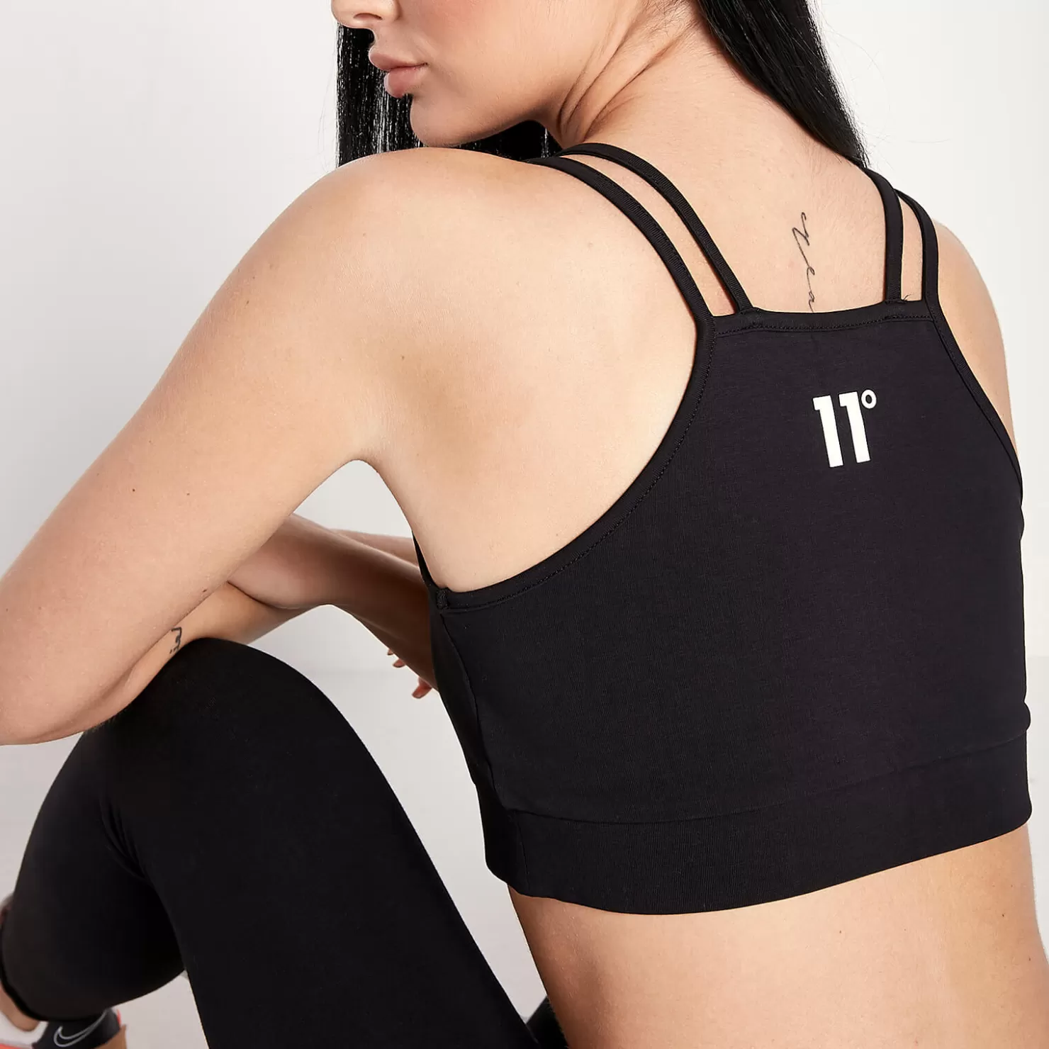 11 Degrees Bras & Tops< Womens Logo Bra – Black