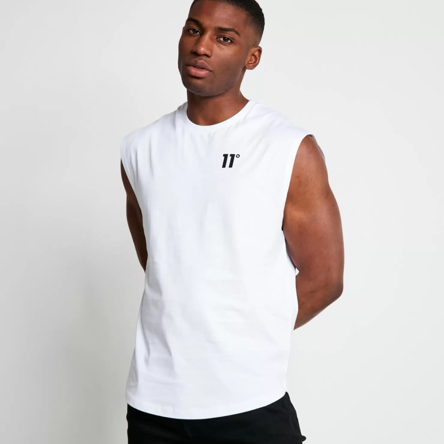 11 Degrees T-Shirts<Core Cut-Off T-Shirt – White