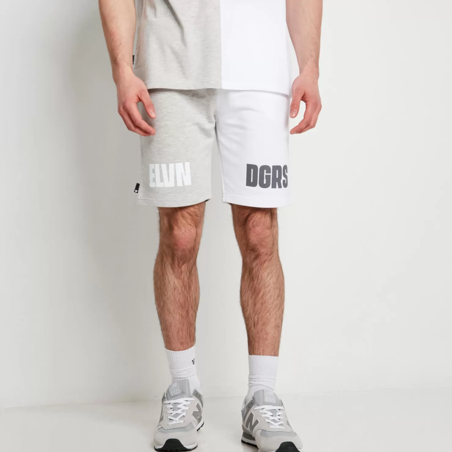 11 Degrees Shorts<Duo Shorts – White / Grey Marl