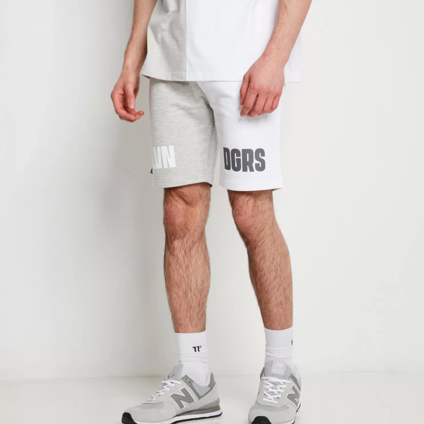 11 Degrees Shorts<Duo Shorts – White / Grey Marl