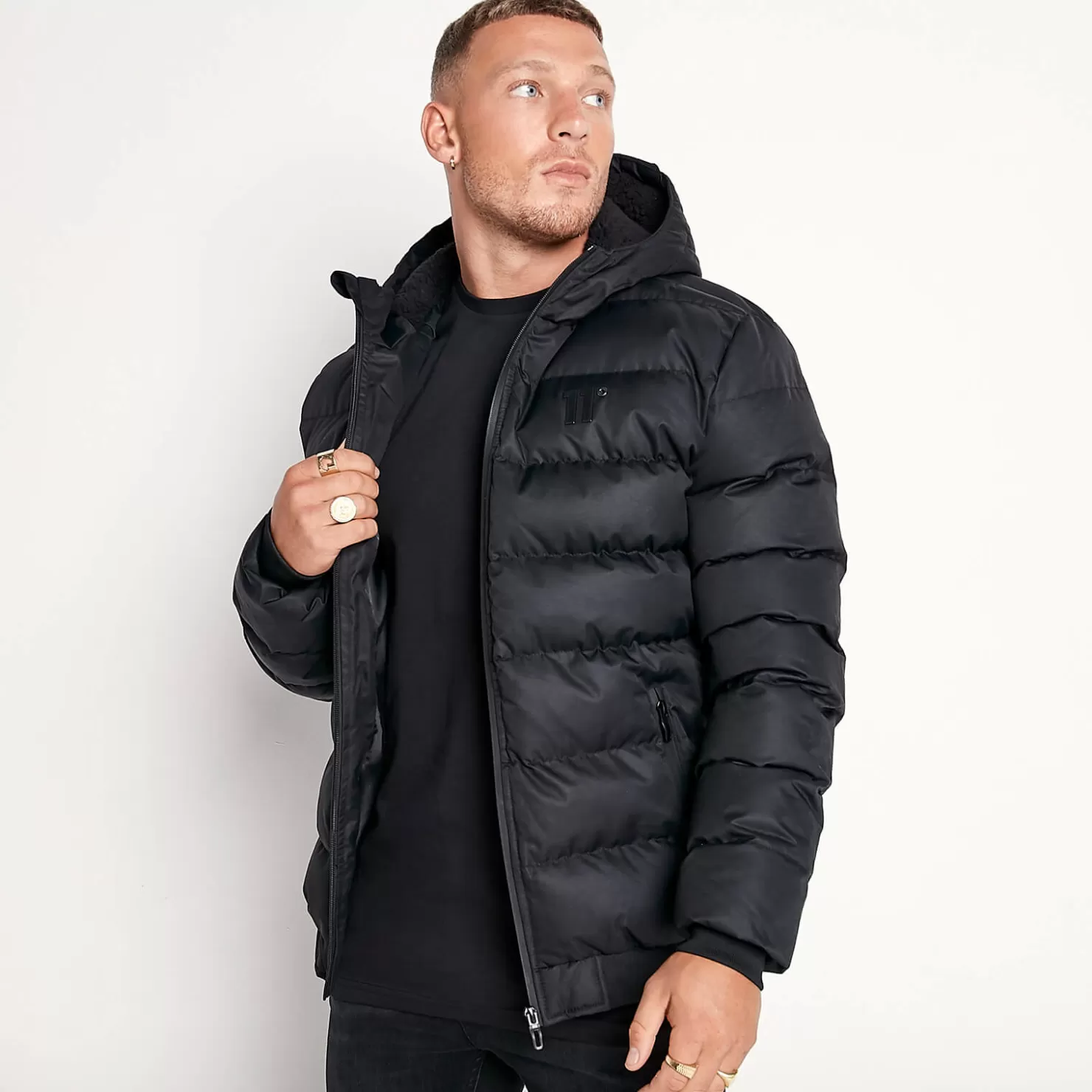 11 Degrees Jackets<Missile V3 Jacket Peak Hood – Black