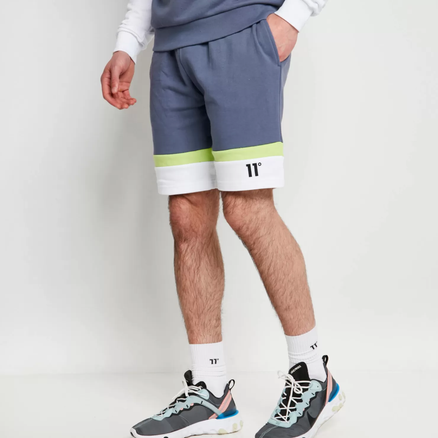 11 Degrees Shorts<Play Hard Shorts – Twister Grey / White / Sharp Green