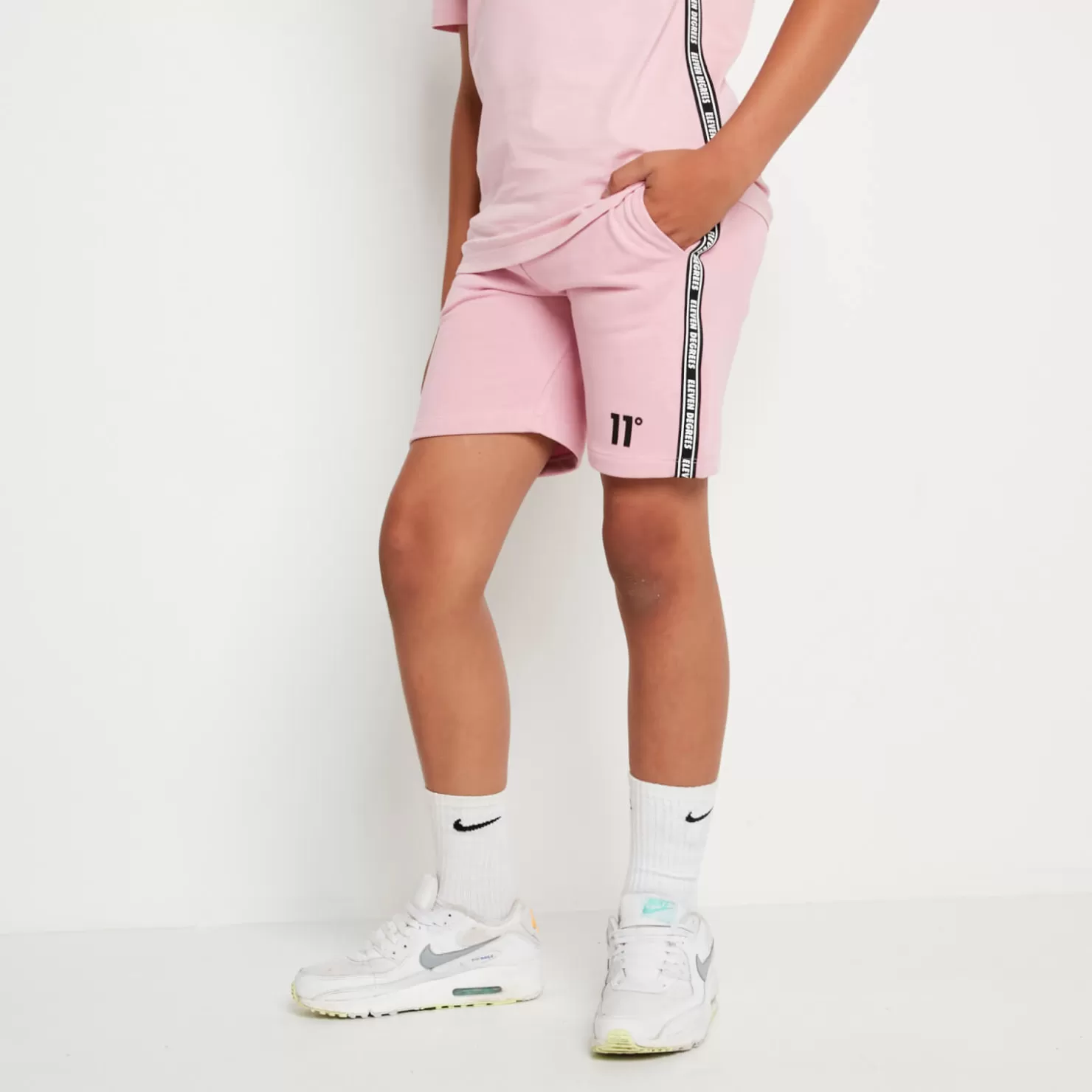 11 Degrees Shorts<Taped Sweat Short – Pink Nectar